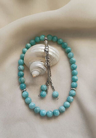 Tesbih 33 lü 08 mm Doğal Taş Amazonit AAA Kalite Tesbih  