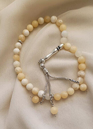 Tesbih 33 lü 08 mm Doğal Taş Kalsit AAA Kalite Tesbih  