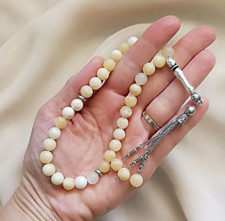 Tesbih 33 lü 08 mm Doğal Taş Kalsit AAA Kalite Tesbih  