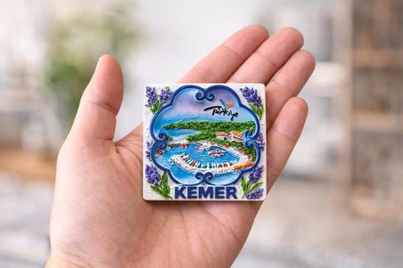 Kemer Magnet Buzdolabı Süsü – Dekoratif Turistik Kemer Hatıra Magnet 6.5x6.5 cm
