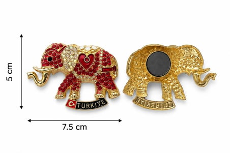 Magnet Fil Figürlü Taşlı Türkiye Buzdolabı Magneti – Dekoratif Hediyelik Souvenir Magnet