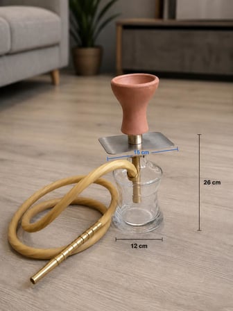Mini Cam Şişe Nargile Modeli Lüleli Premium Dekoratif Nargile 26 CM Şık Modern Tasarım