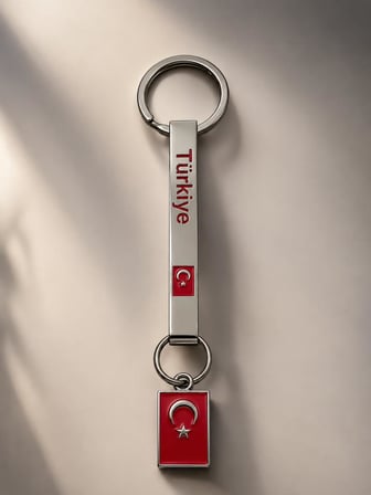 Türkiye Yazılı Metal Anahtarlık Türk Bayraklı Şık Araba Çanta Anahtar Aksesuarı 13 CM