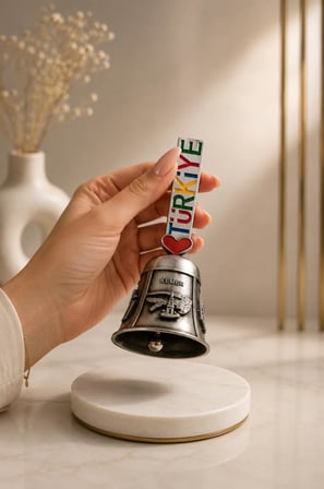 Metal Servis Çağrı Çanı – Dekoratif Masa Zili Otel Kafe Resepsiyon Çanı 10.5 cm