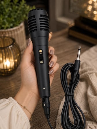 Kablolu Dinamik Mikrofon 6.3 mm Jacklı El Mikrofonu 195 cm Kablolu Karaoke Amfi Mikrofonu