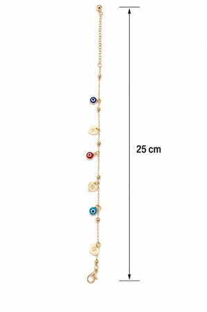 Renkli Nazar Boncuklu Gold Renk Halhal Kadın Ayak Bilekliği Ayarlanabilir Zincirli Şans ve Kalp Figürlü Halhal