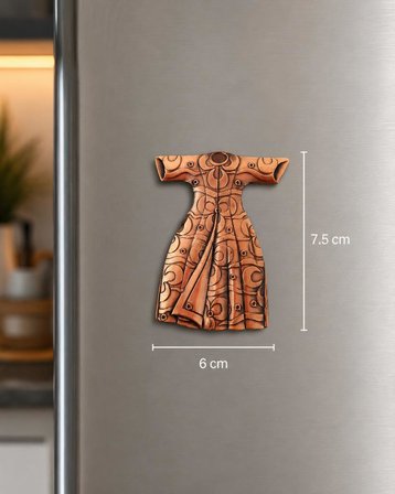 Magnet Metal Elbise Figürlü Buzdolabı Magneti 7.5x6 cm Dekoratif Hediyelik 
