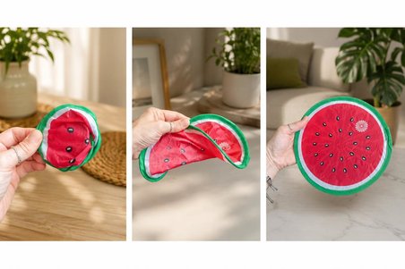 Katlanır Mini Yelpaze Karpuz Desenli Taşınabilir El Yelpazesi Çantalı