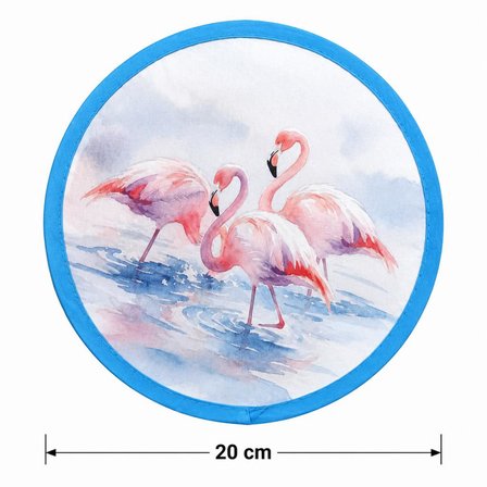 Katlanır Mini Çantalı Yelpaze Flamingo Desenli Taşınabilir El Yelpazesi Yazlık Plaj Seyahat Kamp Piknik