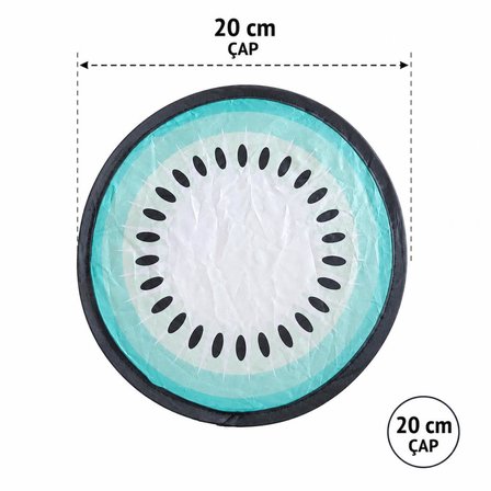 Katlanır Mini Çantalı Kivi Desenli El Yelpazesi 20 cm Taşınabilir Yazlık Plaj Kamp Seyahat Serinletici Yelpaze