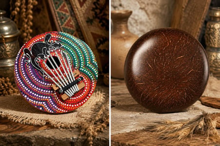 Kalimba 7 Tuşlu Akort Edilebilir Başparmak Piyano Hindistan Cevizi Kabuğu 