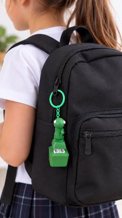 Anahtarlık Sesli Işıklı Yeşil Kertenkele Figürlü Eğlenceli Aksesuar 