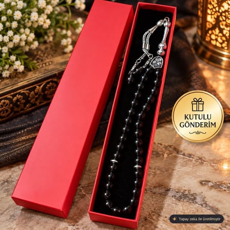 Tesbih Dumanlı Kuvars 08 mm 33'lü Gerçek Doğal Taş Premium Kalite Tesbih Kutulu Özel Tasarım Hediyelik