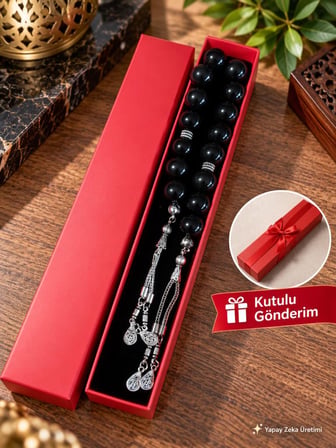 Şungit Taşı Zaza Sallamalık 12 mm Premium Kalite El Yapımı
