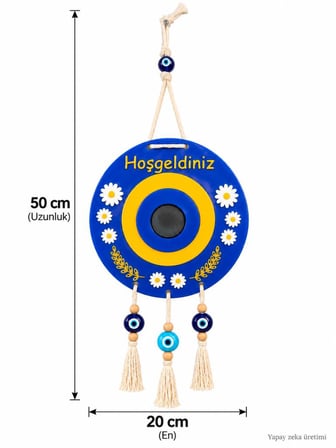 Kapı Süsü Hoşgeldiniz Nazar Boncuklu Bebek Kapı Süsü Hastane Ziyareti Dekorasyonu 50x20 cm