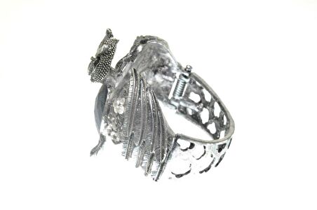 Hdmarketim Otantik Swarovski Taşlı Yarasa Kelepçe Metal Bileklik 5511