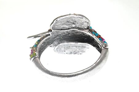 Hdmarketim Otantik Swarovski Taşlı Fil Kelepçe Metal Bileklik 5516