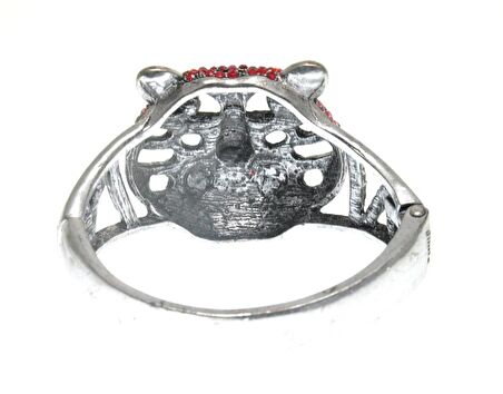 Hdmarketim Otantik Swarovski Taşlı Kaplan Kelepçe Metal Bileklik 5520
