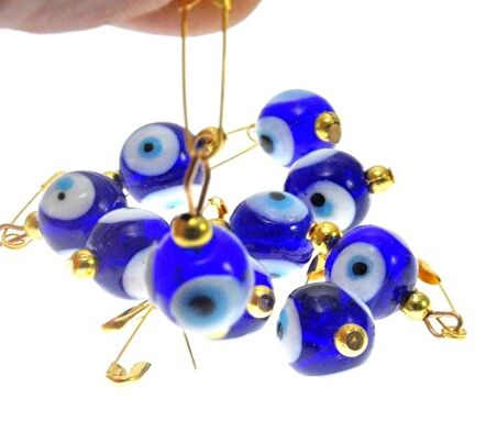 Hdmarketim Maşallahlık İğneli Cam Nazar Boncuğu 10 Adet 1,Cm 5966