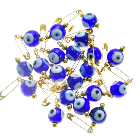 Hdmarketim Maşallahlık İğneli Cam Nazar Boncuğu 20 Adet 1,Cm 5967