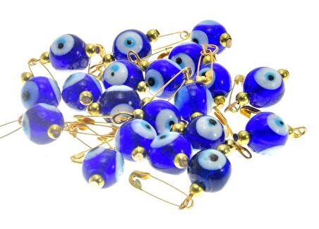 Hdmarketim Maşallahlık İğneli Cam Nazar Boncuğu 20 Adet 1,Cm 5967