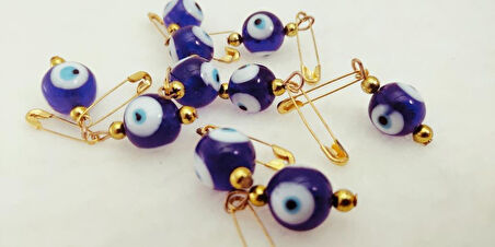 Hdmarketim 10 Adet 1,2 Cm Maşallahlık İğneli Cam Nazar Boncuğu