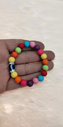 hdmarketim Rengarenk Nazar Boncuklu Neşeli Ve Mutluluk Bileklik