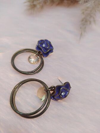 Hdmarketim Swarovski Taşlı Otantik Sallantılı Anadolu Doğa Temalı Küpe