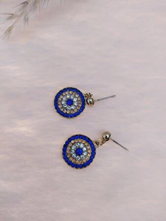 Hdmarketim Nazar Swarovski Taşlı Doğa Temalı Küpe