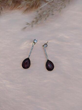 Hdmarketim Swarovski Karışık Taşlı Sallantılı Küpe Dogal Temalı