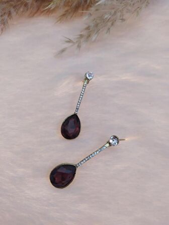 Hdmarketim Swarovski Karışık Taşlı Sallantılı Küpe Dogal Temalı