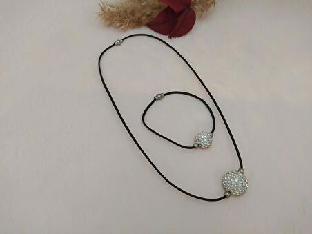 Hdmarketim Swarovski Taşlı Kaucuk Bileklikli Kolye