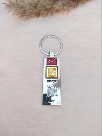 Hdmarketim Metal Anahtarlık Alanya Side Yazılı Atalya Görünümlü