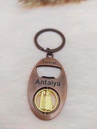Hdmarketim Metal Açacaklı Anahtarlık Türkiye Yazılı Atalya Görünümlü