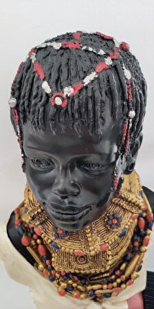 Modern Dekoratif Afrikalı Şaman Erkek Büst Biblo Masaüstü Süsü