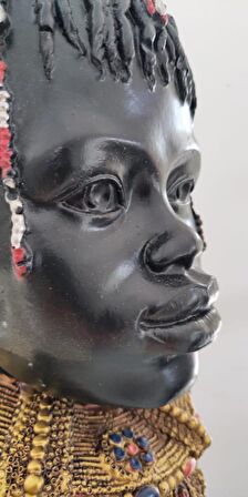 Modern Dekoratif Afrikalı Şaman Erkek Büst Biblo Masaüstü Süsü