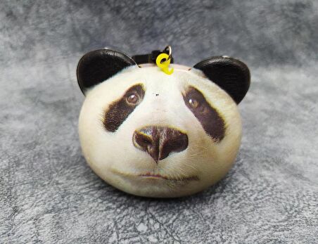 3D Hayvan Yüzlü Panda Squishy Çanta Süsü Anahtarlık