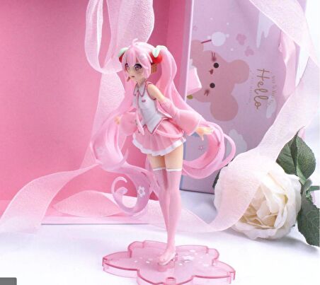 Hatsune Miku Sakura Anime Aksiyon Büyük Figür Oyuncak Biblo 19cm