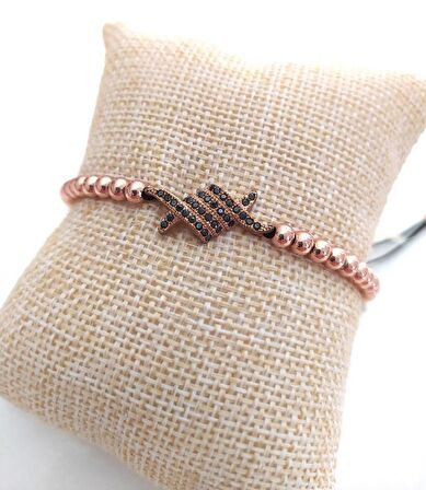 Swarovski Taşlı Bileklik Ayarlanabilir Kadın Rose Gold 9569