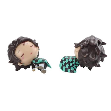 Anime Demon Slayer Tanjiro Kamado İblis Avcısı 5 cm Uyuyan Mini Figür Oyuncak Biblo
