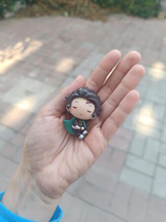 Anime Demon Slayer Tanjiro Kamado İblis Avcısı 5 cm Uyuyan Mini Figür Oyuncak Biblo