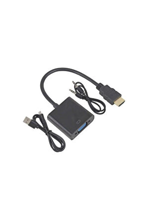 Hdmi To Vga Kablo Çevirici Dönüştürücü  PS4 uyumlu