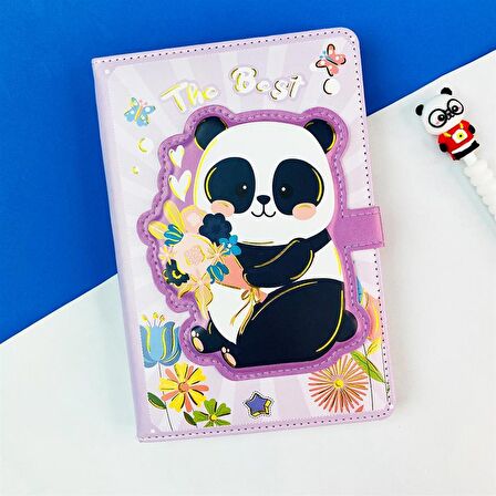 Panda Tasarımlı Kabartma Kapaklı Defter