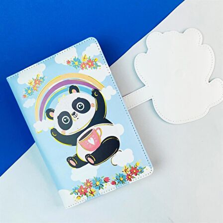 Panda Tasarımlı Kabartma Kapaklı Defter