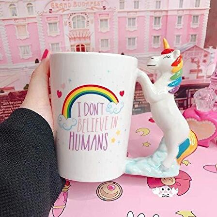 Unicorn Tasarımlı 3D Seramik Kupa Bardak 400 ml