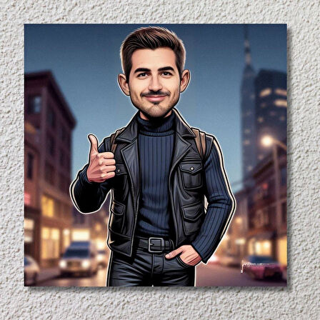 Kişiye Özel Gezgin Tasarımlı Karikatür Mdf Poster 20 x 28