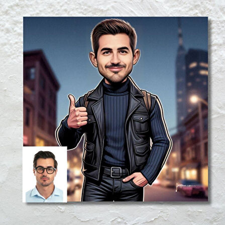 Kişiye Özel Gezgin Tasarımlı Karikatür Mdf Poster 20 x 28