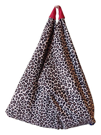 Hande Dizayn Origami Model Leopar 6 Desenli Plaj Günlük Kadın Omuz Çantası (Büyük Boy)