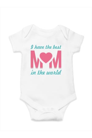 Best Mom In The World Baskılı Pamuklu Bebek Body & Zıbın