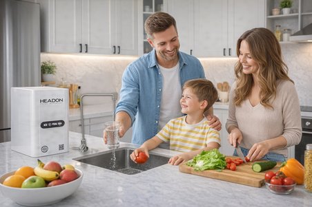 Headon Premium Tezgahaltı Pompasız Kaçak Koruma Basınç Düşürücülü Su Arıtma Cihazı